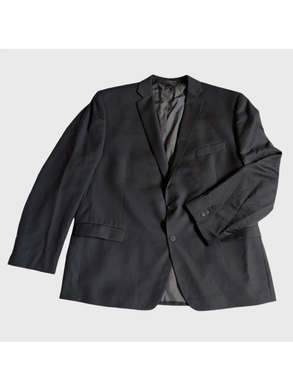 Calvin Klein Men's Slim Fit Two-Button Jacket Blazer Size 48R Black Wool Preppy